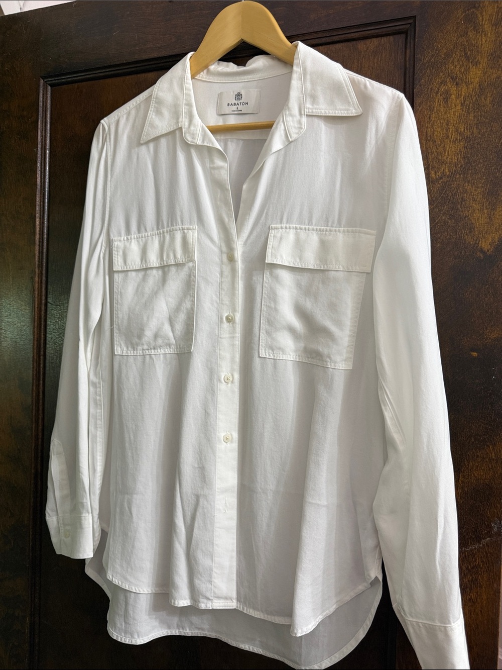 Aritzia Babaton women’s utility shirt in white